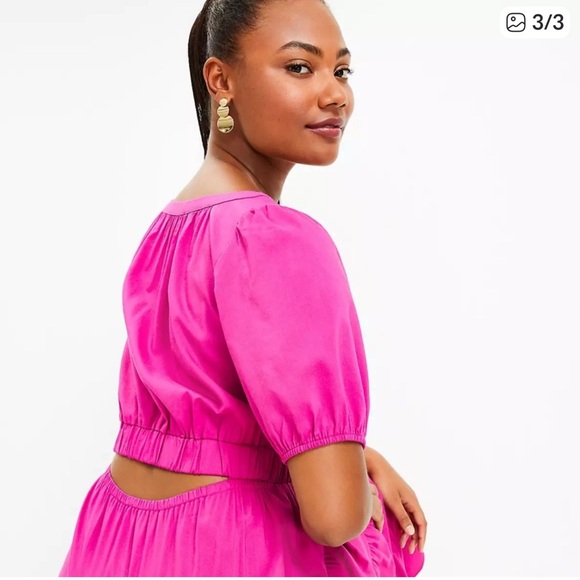 Loft Cut Out Midi Dress - Size M - Pink - beyond flattering!! 🌸💗🌸💗 - Picture 3 of 8